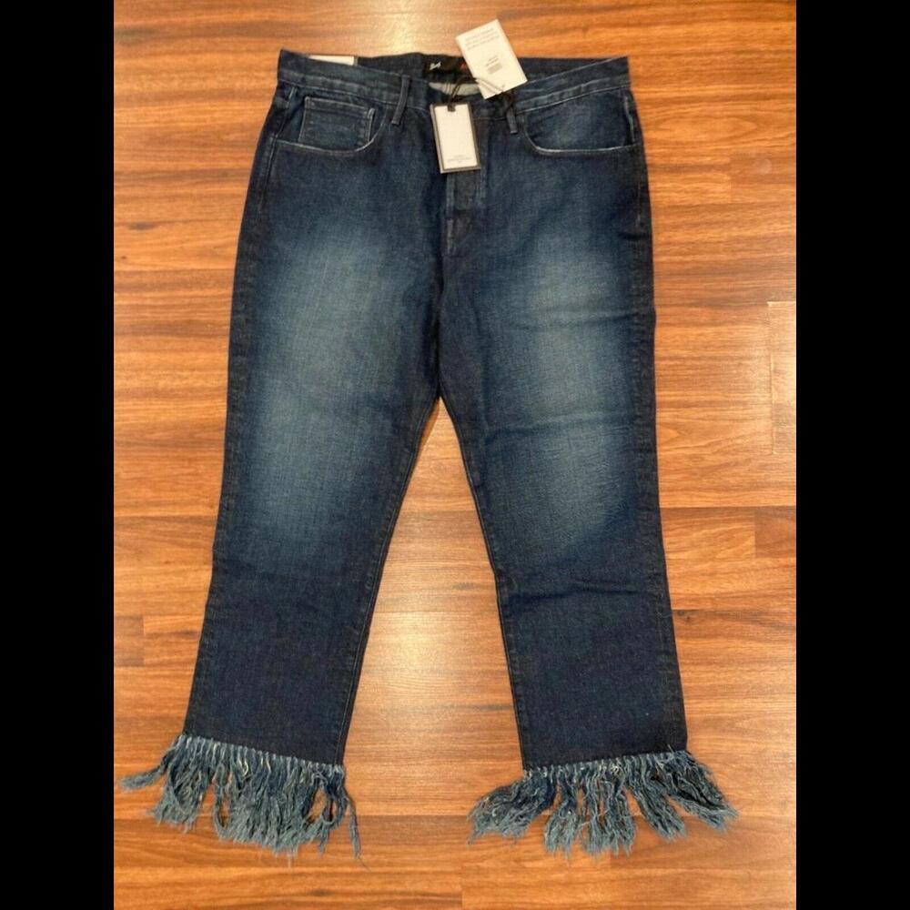 NWT New 3X1 Crop Fringe Mid-rise Straight-leg Jeans sz 32